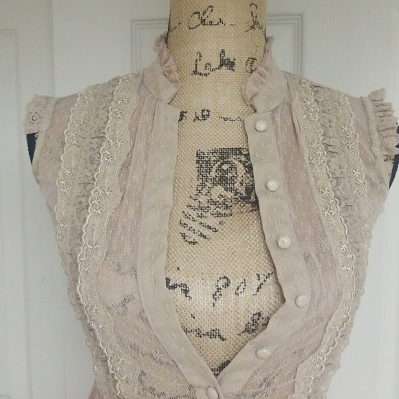 Free People Sheer Lace Top - Picture 2 of 8